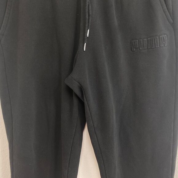 Puma Black Joggers Gym Fleece Sweat Pants Men XL Cotton Drawstring Waist Cuffs - Picture 5 of 14